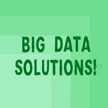 Word writing text Big Data Solutions. Business concept for mean massive volume 스톡 일러스트