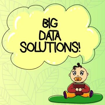 Word writing text Big Data Solutions. Business concept for mean massive volume Stock Illustration
