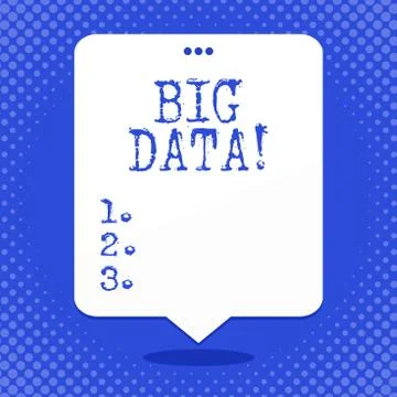 Word writing text Big Data. Business concept for extremely large sets that may Stock Illustration