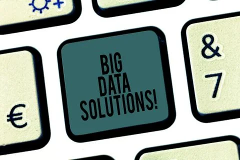Word writing text Big Data Solutions. Business concept for mean massive volume Stock Photos