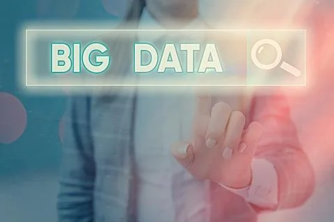 Word writing text Big Data. Business concept for Dealing with the accessibility Stockfoto's