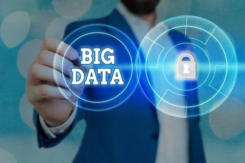 Word writing text Big Data. Business concept for Dealing with the accessibility 스톡 사진