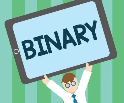 Word writing text Binary. Business concept for relating to using or denoting  Stock Illustration