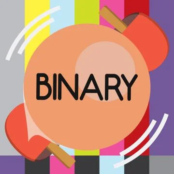 Word writing text Binary. Business concept for relating to using or denoting Stock Illustration