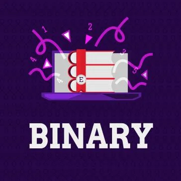 Word writing text Binary. Business concept for relating to using or denoting  Illustrazione stock