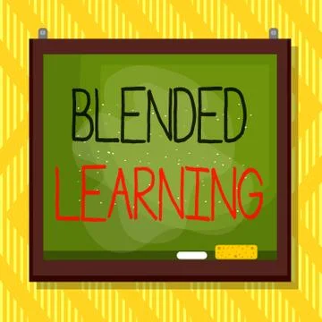 Word writing text Blended Learning. Business concept for combines traditional Stock Illustration