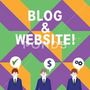 Word writing text Blog And Website. Business concept for discussion or inform Stock Illustration