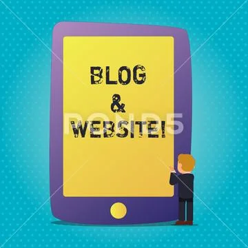 Word writing text Blog And Website. Business concept for discussion or inform Stock Illustration