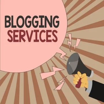 Word writing text Blogging Services. Business concept for Social networking Stock Illustration
