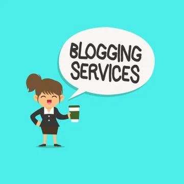 Word writing text Blogging Services. Business concept for Social networking Stock Illustration