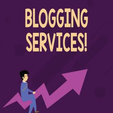 Word writing text Blogging Services. Business concept for Social networking Stock Illustration