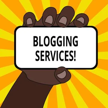 Word writing text Blogging Services. Business concept for Social networking Stock Illustration