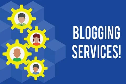 Word writing text Blogging Services. Business concept for Social networking Stock Illustration