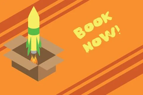Word writing text Book Now. Business concept for guaranteed to have place Stock Illustration