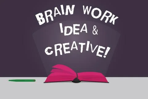 Word writing text Brain Work Idea And Creative. Business concept for Creativity Illustrazione stock