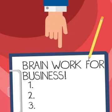 Word writing text Brain Work For Business. Business concept for Brainstorming Illustrazione stock