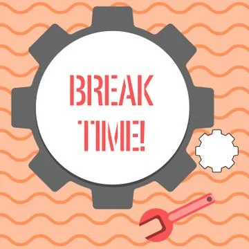 Word writing text Break Time. Business concept for scheduled time when worker Stock Illustration