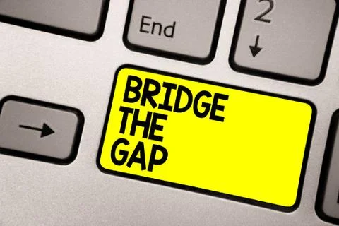 Word writing text Bridge The Gap. Business concept for Overcome the obstacles Stock Photos