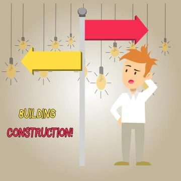 Word writing text Building Construction. Business concept for process of adding Ilustración de archivo