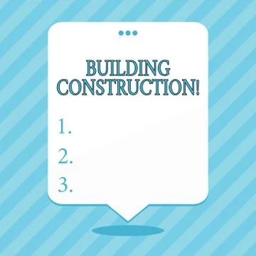 Word writing text Building Construction. Business concept for process of adding Ilustración de archivo