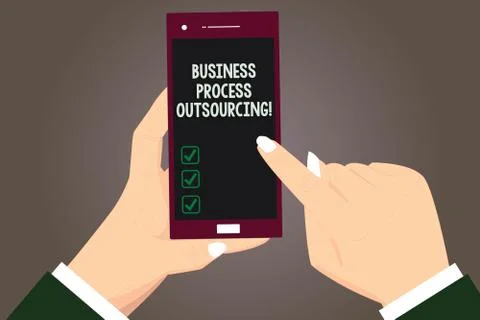 Word writing text Business Process Outsourcing. Business concept for Contracting Illustrazione stock