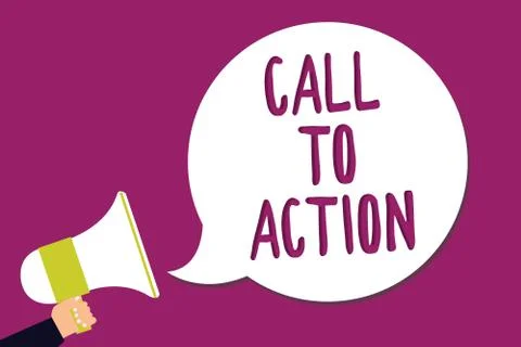 Word writing text Call To Action. Business concept for Encourage Decision Move 스톡 일러스트