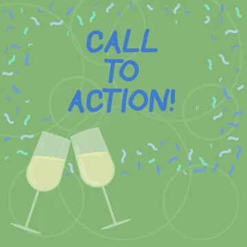 Word writing text Call To Action. Business concept for Encourage Decision Move Illustrazione stock