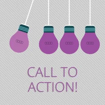Word writing text Call To Action. Business concept for most important part of 库存插图