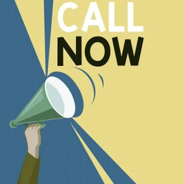 Word writing text Call Now. Business concept for To immediately contact a Illustration
