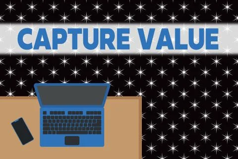 Word writing text Capture Value. Business concept for Customer Relationship 스톡 일러스트