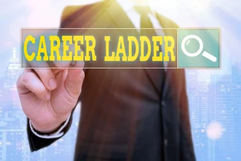 Word writing text Career Ladder. Business concept for Job Promotion Professional 스톡 사진
