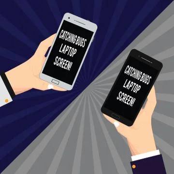 Word writing text Catching Bugs Laptop Screen. Business concept for Computer Stock Illustration