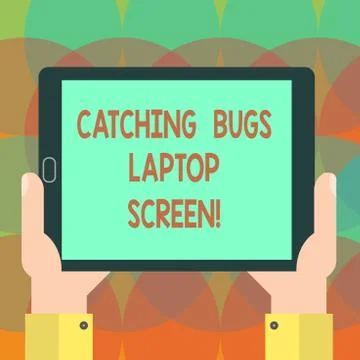 Word writing text Catching Bugs Laptop Screen. Business concept for Computer Stock Illustration