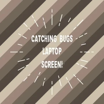 Word writing text Catching Bugs Laptop Screen. Business concept for Computer Stock Illustration