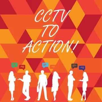 Word writing text Cctv In Action. Business concept for Selfcontained Stock Illustration
