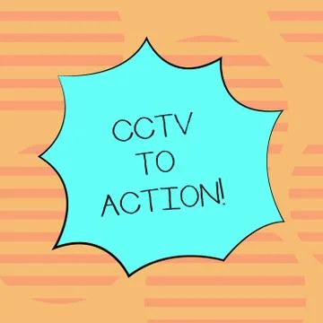 Word writing text Cctv In Action. Business concept for Selfcontained Stock Illustration