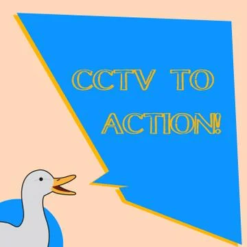 Word writing text Cctv In Action. Business concept for Selfcontained Stock Illustration
