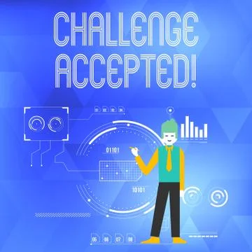 Word writing text Challenge Accepted. Business concept for to participate or Stock Illustration