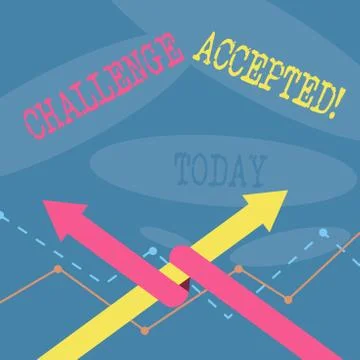 Word writing text Challenge Accepted. Business concept for to participate or Stock Illustration