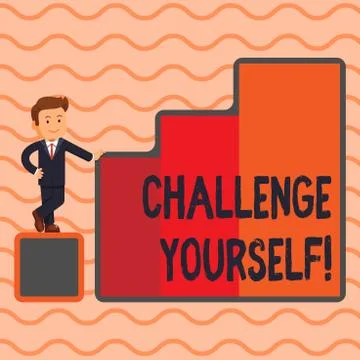 Word writing text Challenge Yourself. Business concept for opportunity to be Illustrazione stock
