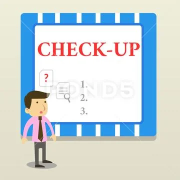 Word writing text Check Up. Business concept for physical medical or clinical Stock Illustration