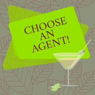 Word writing text Choose An Agent. Business concept for Choose someone who Ilustração Stock