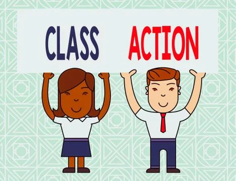 Word writing text Class Action. Business concept for lawsuit filed by small 库存插图