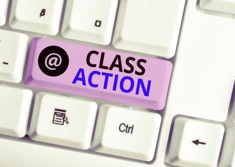 Word writing text Class Action. Business concept for lawsuit filed by small Stockfoto's