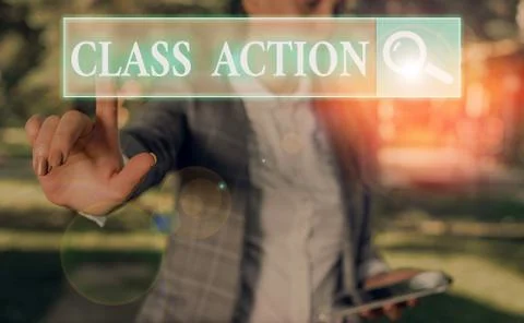 Word writing text Class Action. Business concept for lawsuit filed by small Stockfoto's