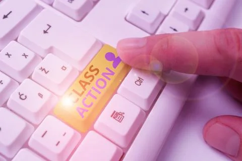 Word writing text Class Action. Business concept for lawsuit filed by small Stockfoto's