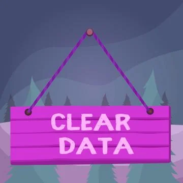 Word writing text Clear Data. Business concept for act of removing unwanted data Stock Illustration