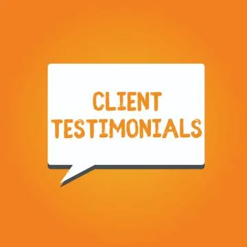 Word writing text Client Testimonials. Business concept for Written Declaration 스톡 일러스트