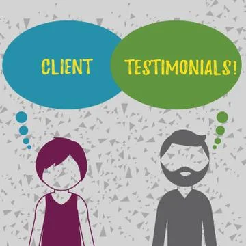 Word writing text Client Testimonials. Business concept for Customer Personal 스톡 일러스트