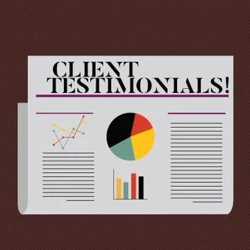 Word writing text Client Testimonials. Business concept for Customer Personal 스톡 일러스트